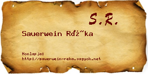 Sauerwein Réka névjegykártya